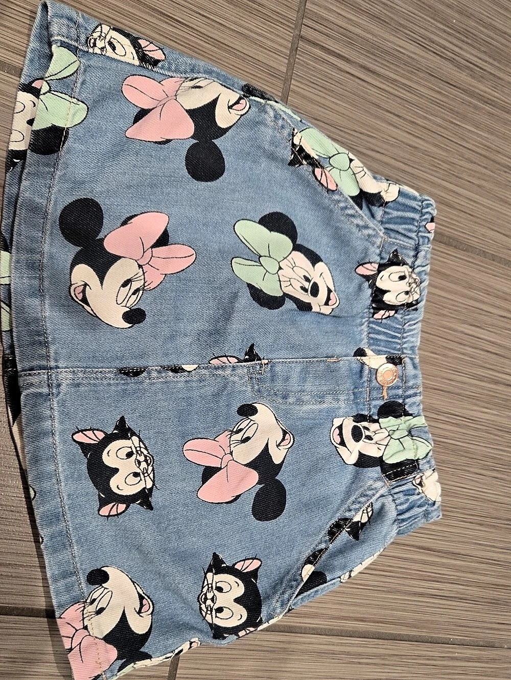 H&M Print-motif denim skirt Blue & Pink Girls 4-5Y
